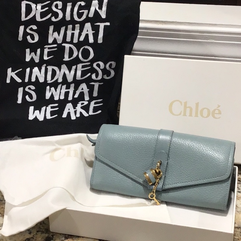CHLOÉ Aby Long Leather Wallet with box & dustbag